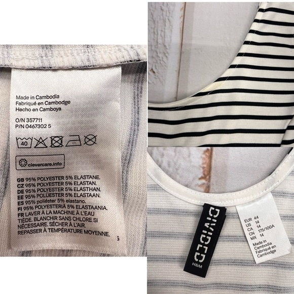 H&M Divided Short, Striped Tank Dress Black and White SIZE 14 - Picture 17 of 17